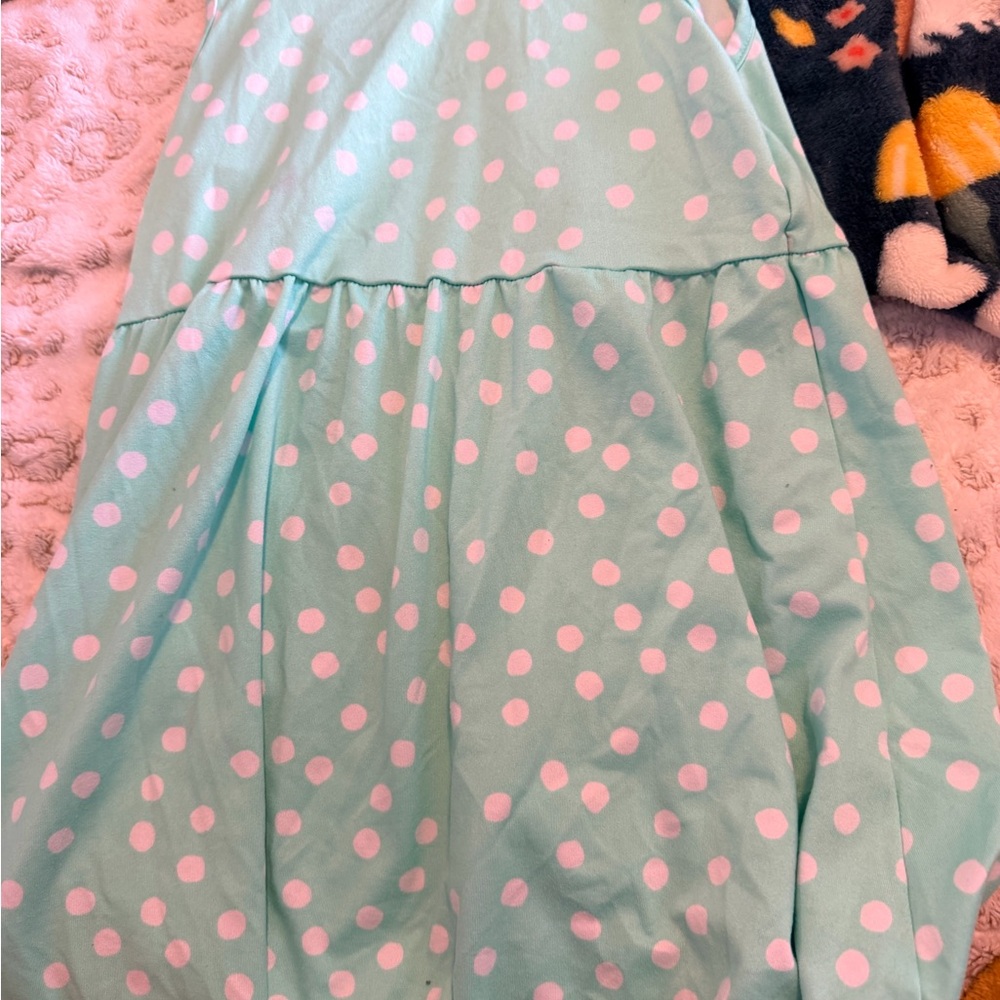 Polka Dot Kids Dress - Blue and Pink